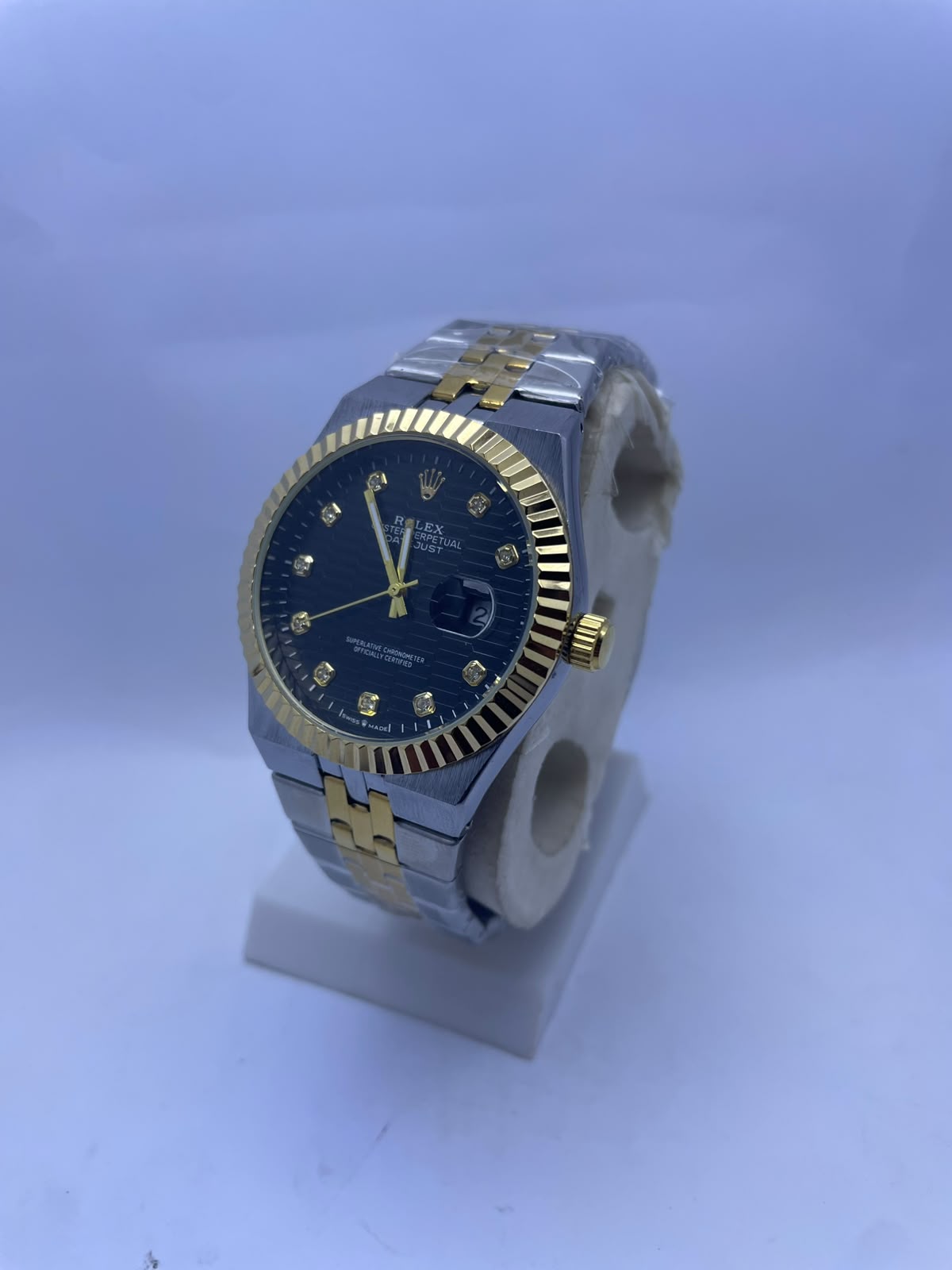 Rolex Datejust Automatic Men's Watch – Black Dial | Two-Tone Silver & Gold Stainless Steel | Luminous Night Vision | Date Display