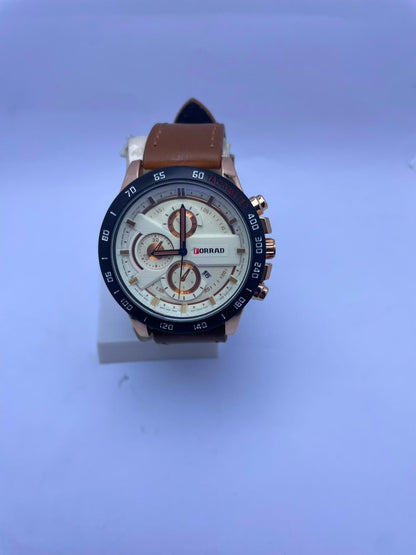 Forrad Luxury Men’s Analog Watch – Brown Leather Strap | Premium Fashion Watch