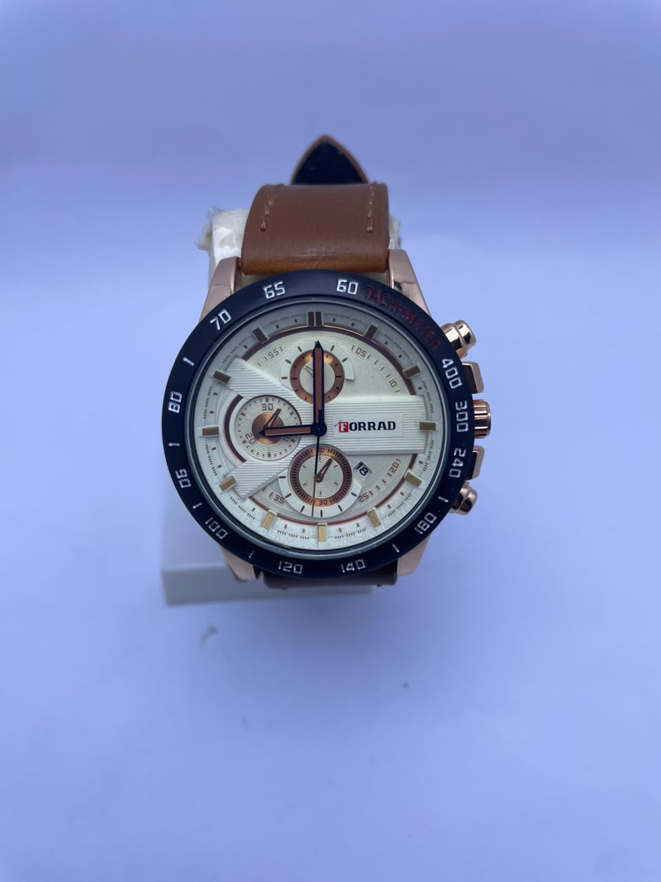 Forrad Luxury Men’s Analog Watch – Brown Leather Strap | Premium Fashion Watch