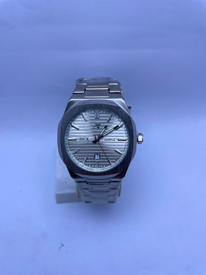 RICK Premium Stainless Steel Quartz Watch Men's Luxury Analog Wrist Watch