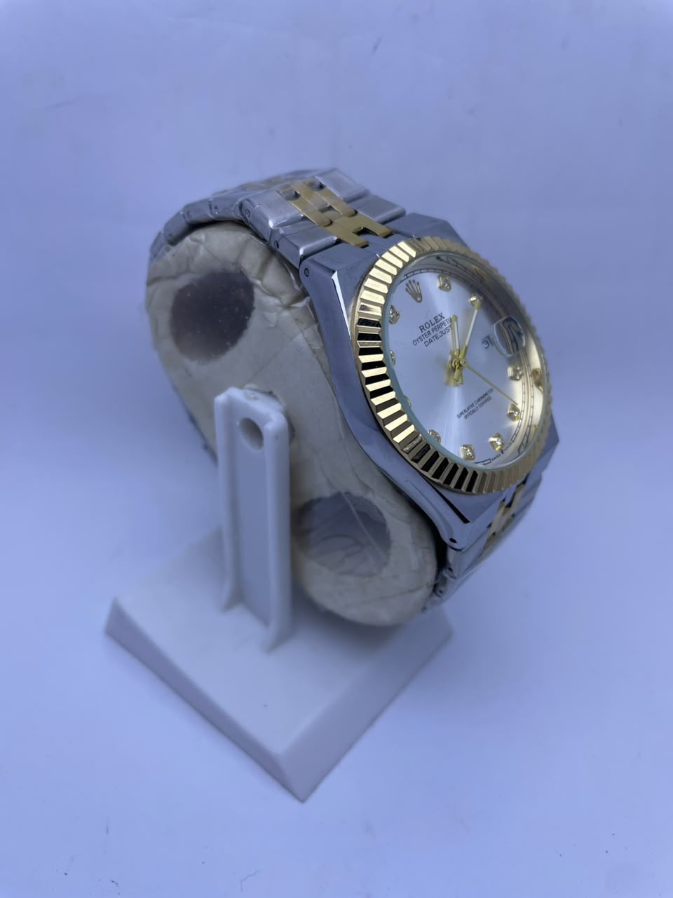 Rolex Style Datejust Automatic Men's Watch – Silver & Gold Stainless Steel Strap | Luxury Self-Winding Analog Watch with Luminous Night Vision