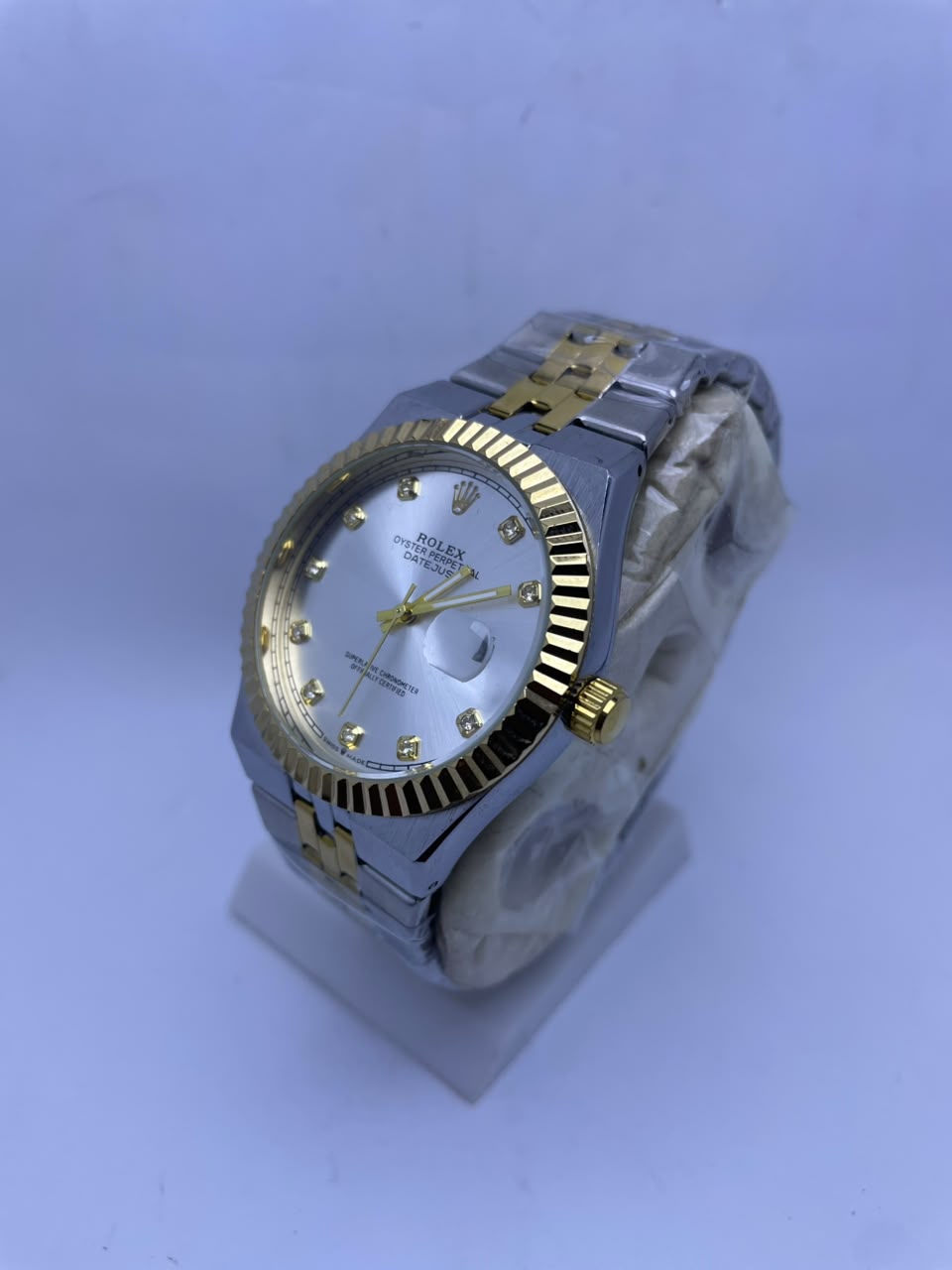 Rolex Style Datejust Automatic Men's Watch – Silver & Gold Stainless Steel Strap | Luxury Self-Winding Analog Watch with Luminous Night Vision
