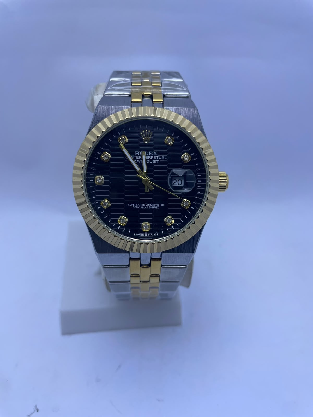 Rolex Datejust Automatic Men's Watch – Black Dial | Two-Tone Silver & Gold Stainless Steel | Luminous Night Vision | Date Display
