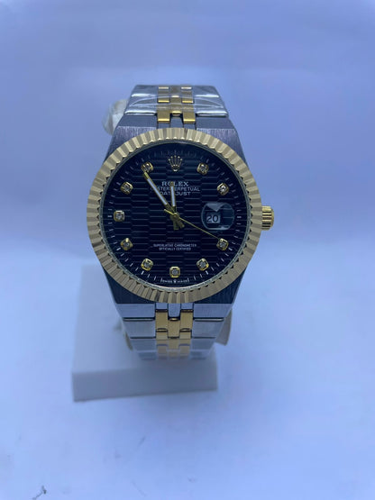 Rolex Datejust Automatic Men's Watch – Black Dial | Two-Tone Silver & Gold Stainless Steel | Luminous Night Vision | Date Display