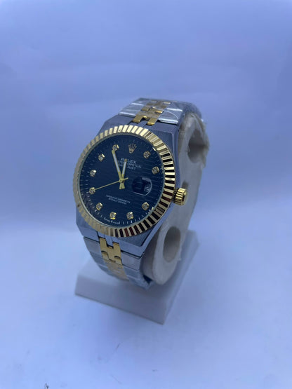 Rolex Datejust Automatic Men's Watch – Black Dial | Two-Tone Silver & Gold Stainless Steel | Luminous Night Vision | Date Display