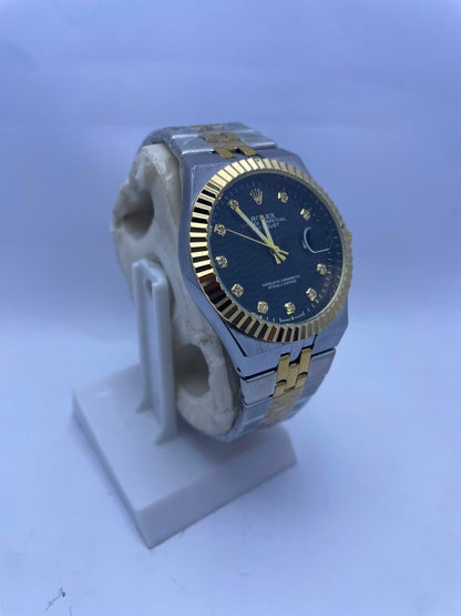 Rolex Datejust Automatic Men's Watch – Black Dial | Two-Tone Silver & Gold Stainless Steel | Luminous Night Vision | Date Display