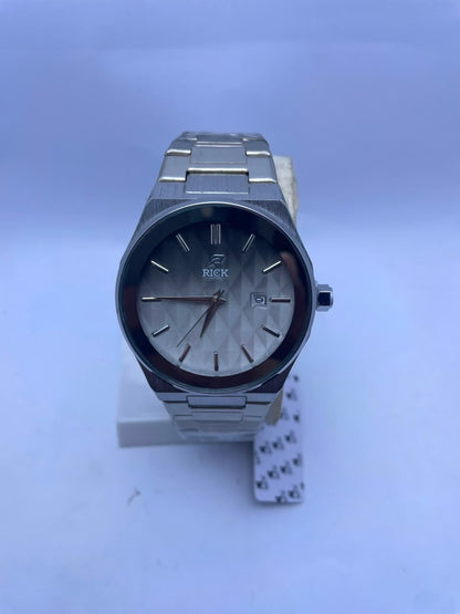 RICK Men's Premium Analog Watch Stainless Steel Strap & Date Display