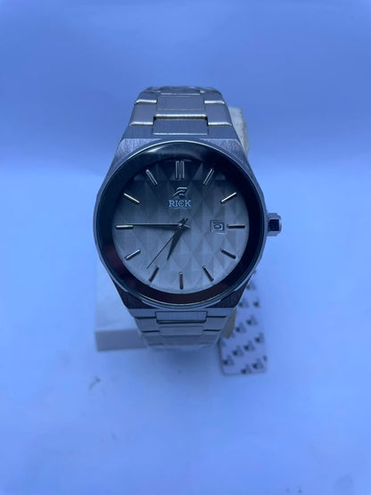 RICK Men's Premium Analog Watch Stainless Steel Strap & Date Display