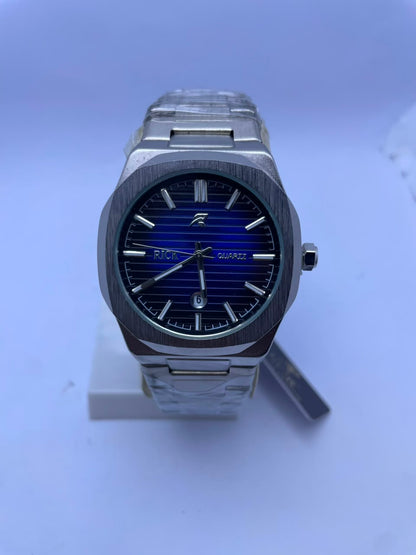RICK Premium Stainless Steel Quartz Watch Men's Luxury Analog Wrist Watch