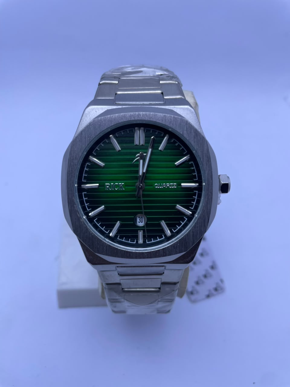 RICK Premium Stainless Steel Quartz Watch Men's Luxury Analog Wrist Watch