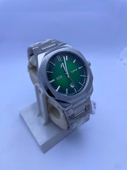 RICK Premium Stainless Steel Quartz Watch Men's Luxury Analog Wrist Watch